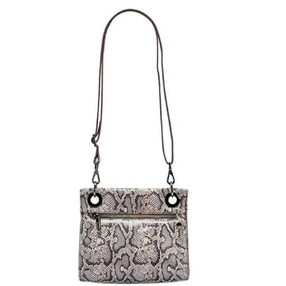 HAMMITT Snakeskin Tony Small gunmetal Crossbody Adjustable Purse handbag Animal - Picture 3 of 6